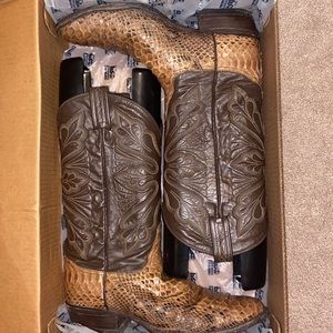 Vtg Python Tony Lama Black Label Boots